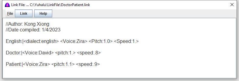 Link File Window